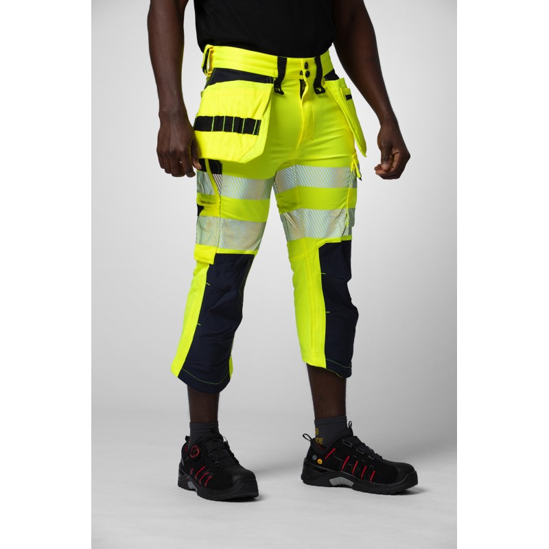 Pantalon de Travail 3/4 avec Poches Flottantes en ISO 20471 Classe 2/1