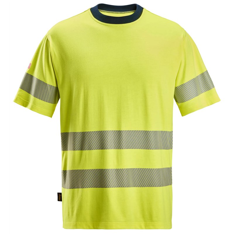 Snickers ProtecWork, T-shirt à Manches Courtes, Haute Visibilité, Classe 3/2