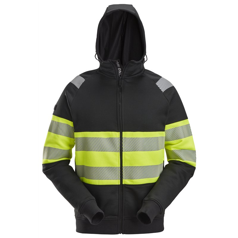Snickers Sweat à Capuche Haute Visibilité avec Fermeture à Glissière Pleine Longueur, Classe 1