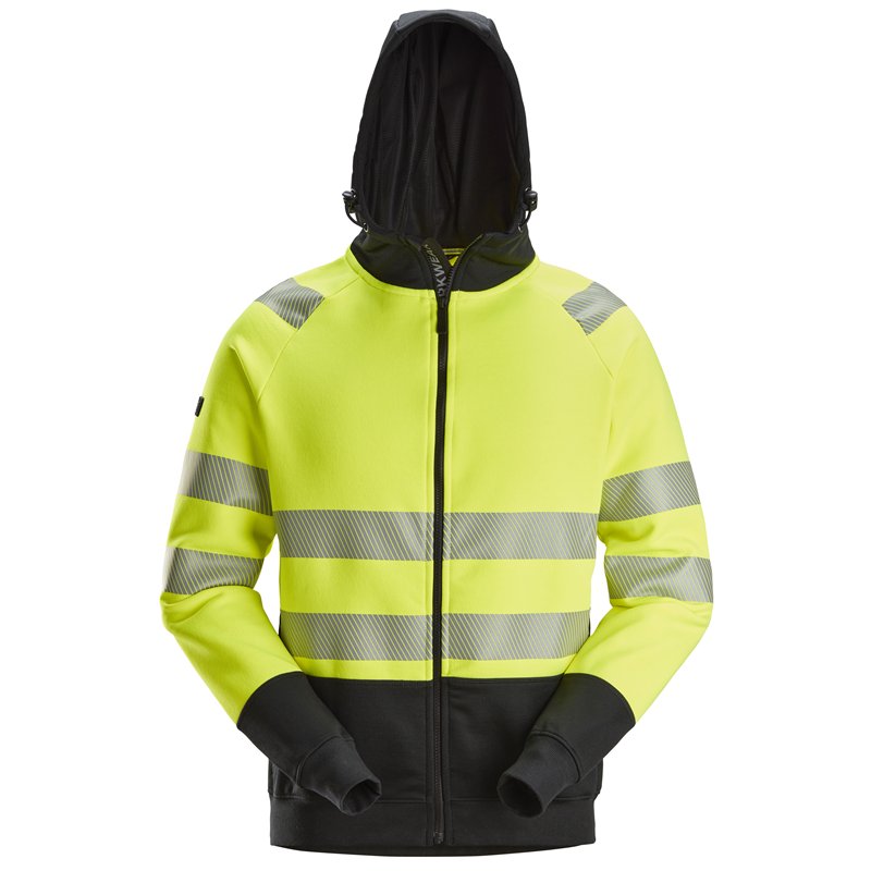 Snickers Sweat à Capuche Haute Visibilité avec Fermeture à Glissière Pleine Longueur, Classe 2