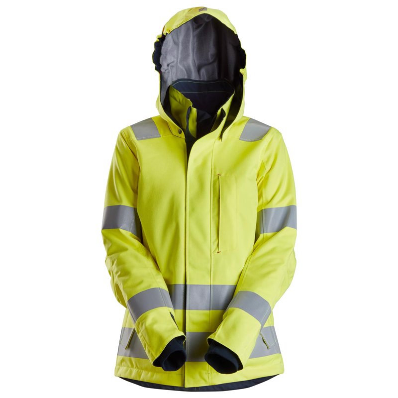 Snickers ProtecWork, Veste à Capuche Isolée et Imperméable pour Femmes, Haute Visibilité Classe 3