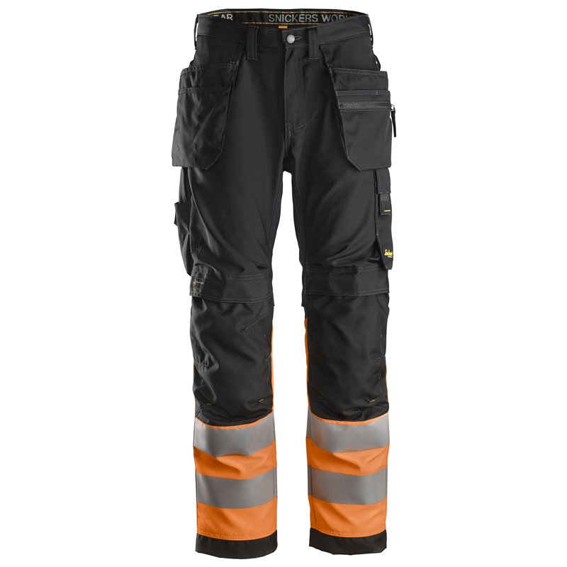 Snickers AllroundWork, Pantalon+ avec Poches Holster, Haute Visibilité, Classe 1