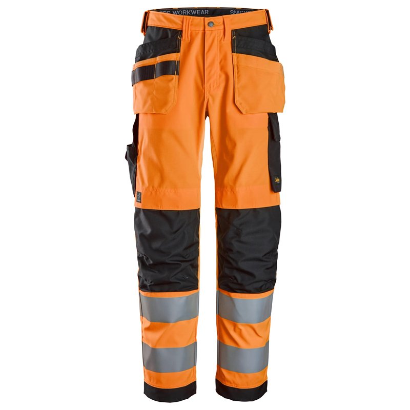 Snickers Pantalon avec Poches Holster, Haute Visibilité, Classe 2