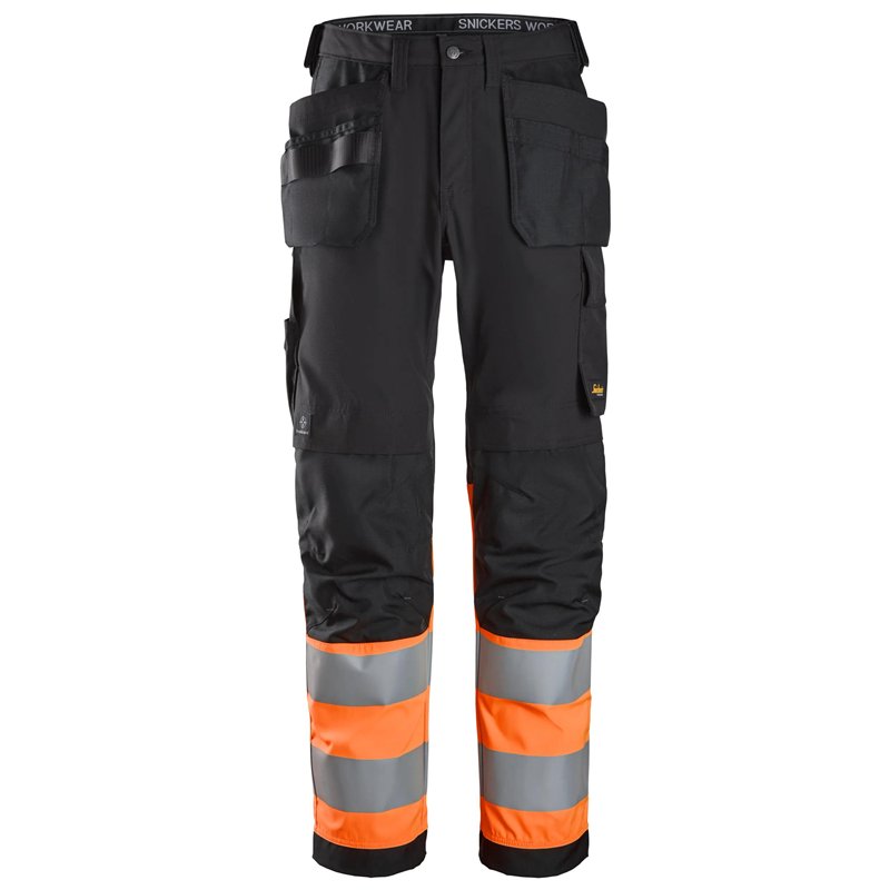 Snickers Pantalon avec Poches Holster, Haute Visibilité, Classe 1