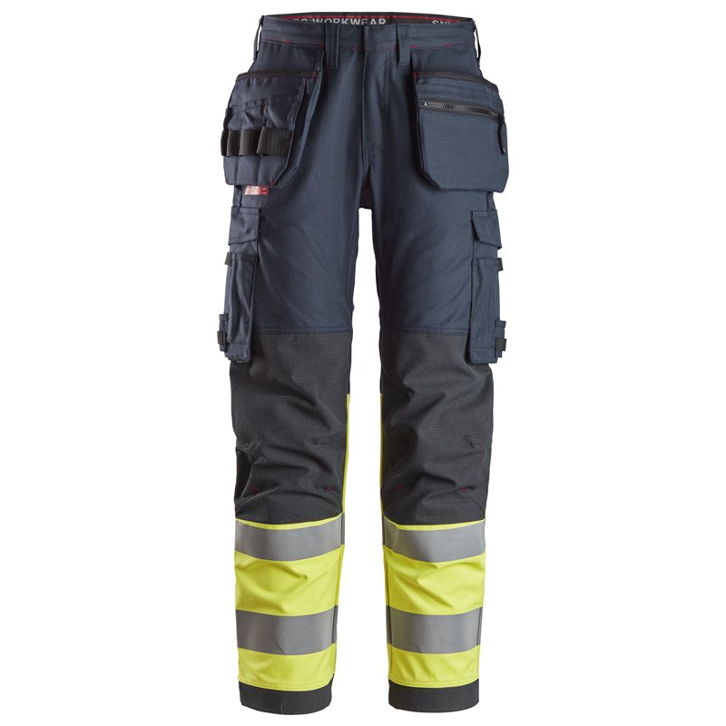 Snickers ProtecWork, Pantalon de Travail à Poches Holsters, Haute Visibilité, Classe 1