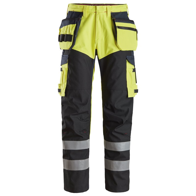Snickers ProtecWork, Pantalon avec Renforts à l’avant des Jambes et Poches Holster, Haute Visibilité Classe 1