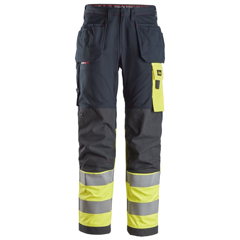 Snickers ProtecWork, Pantalon de Travail avec Poches Holsters, Haute Visibilité, Classe 1