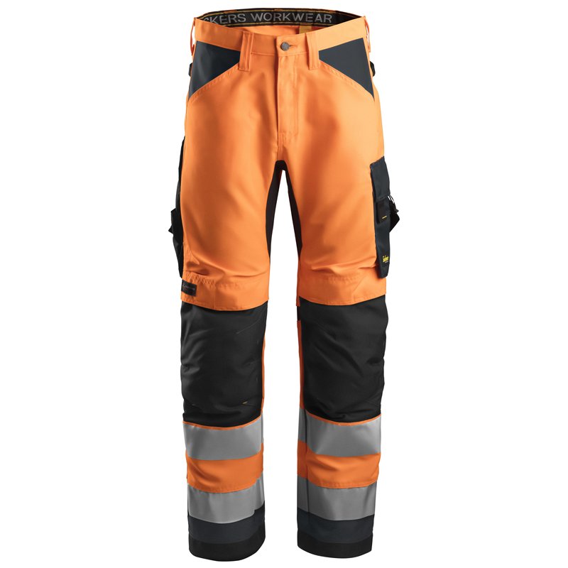 Snickers AllroundWork, Pantalon+ Haute Visibilité, Classe 2