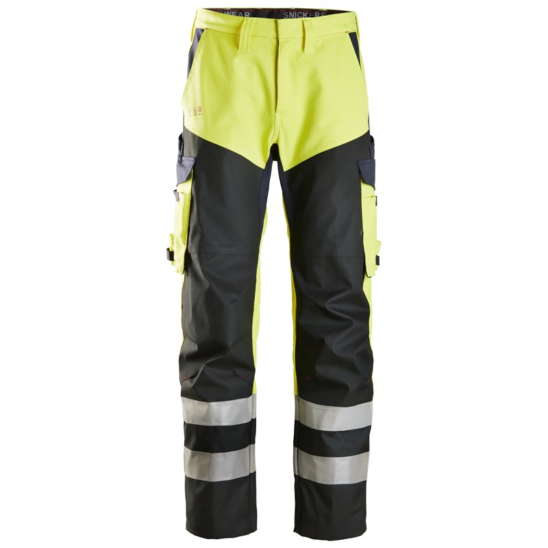 Snickers ProtecWork, Pantalon avec Avant des Jambes Renforcé, Haute Visibilité, Classe 1