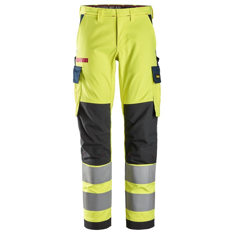 Snickers ProtecWork, Pantalon de Travail en Tissu Extensible, Haute Visibilité, Classe 2