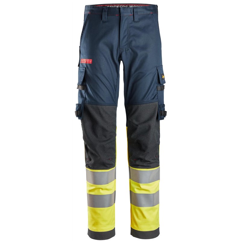Snickers ProtecWork, Pantalon de Travail en Tissu Extensible, Haute Visibilité, Classe 1