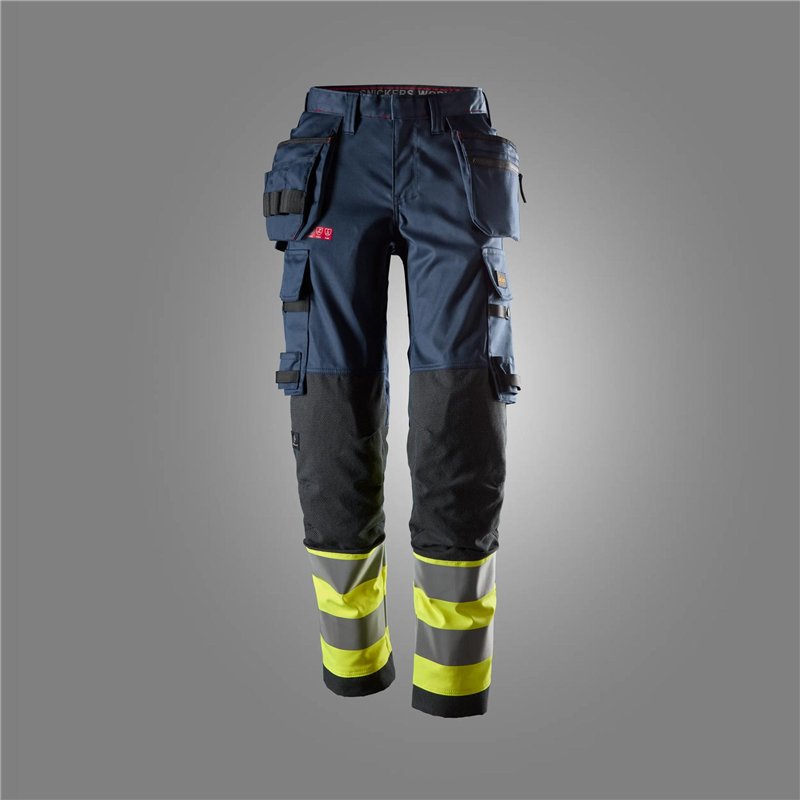 Snickers ProtecWork, Pantalon en Tissu Extensible pour Femmes avec Poches Holsters, Haute Visibilité Classe 1