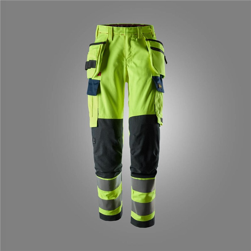 Snickers ProtecWork, Pantalon en Tissu Extensible pour Femmes avec Poches Holsters, Haute Visibilité Classe 2