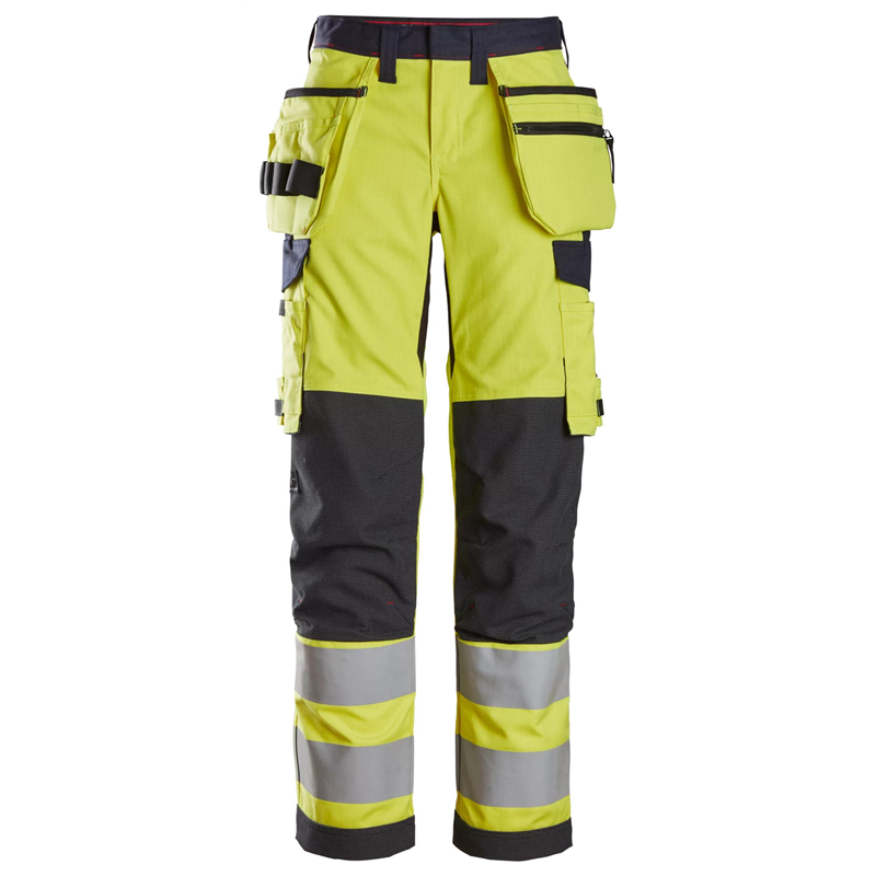 Snickers ProtecWork, Pantalon pour Femmes avec Poches Holsters, Haute Visibilité, Classe 2